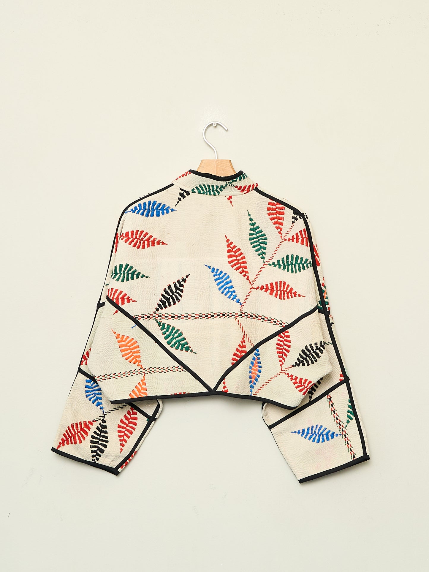 The Kaira Cropped Naksha Quilted Kantha Jacket