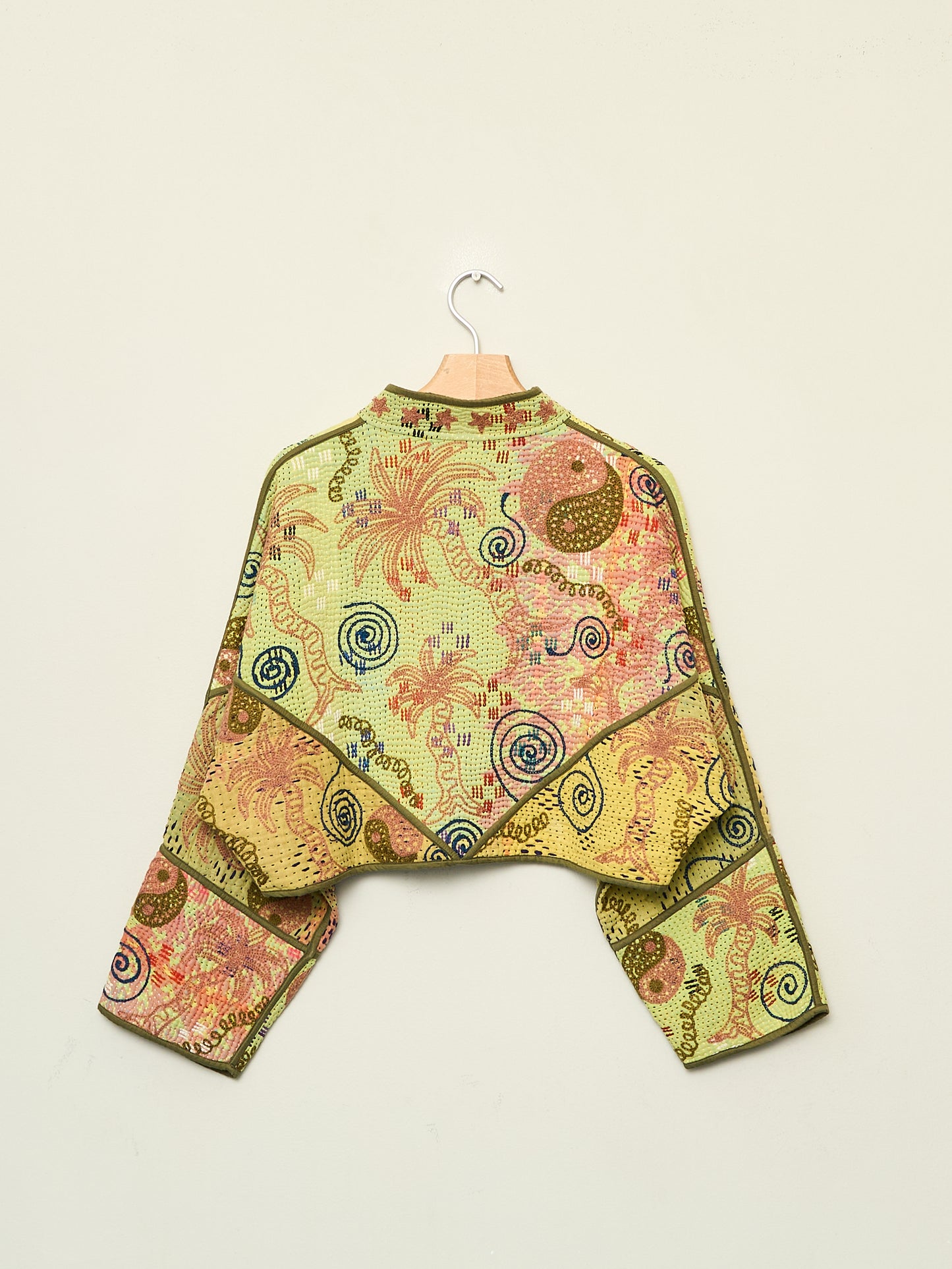 The Kaira Cropped Suzani Quilted Kantha Jacket