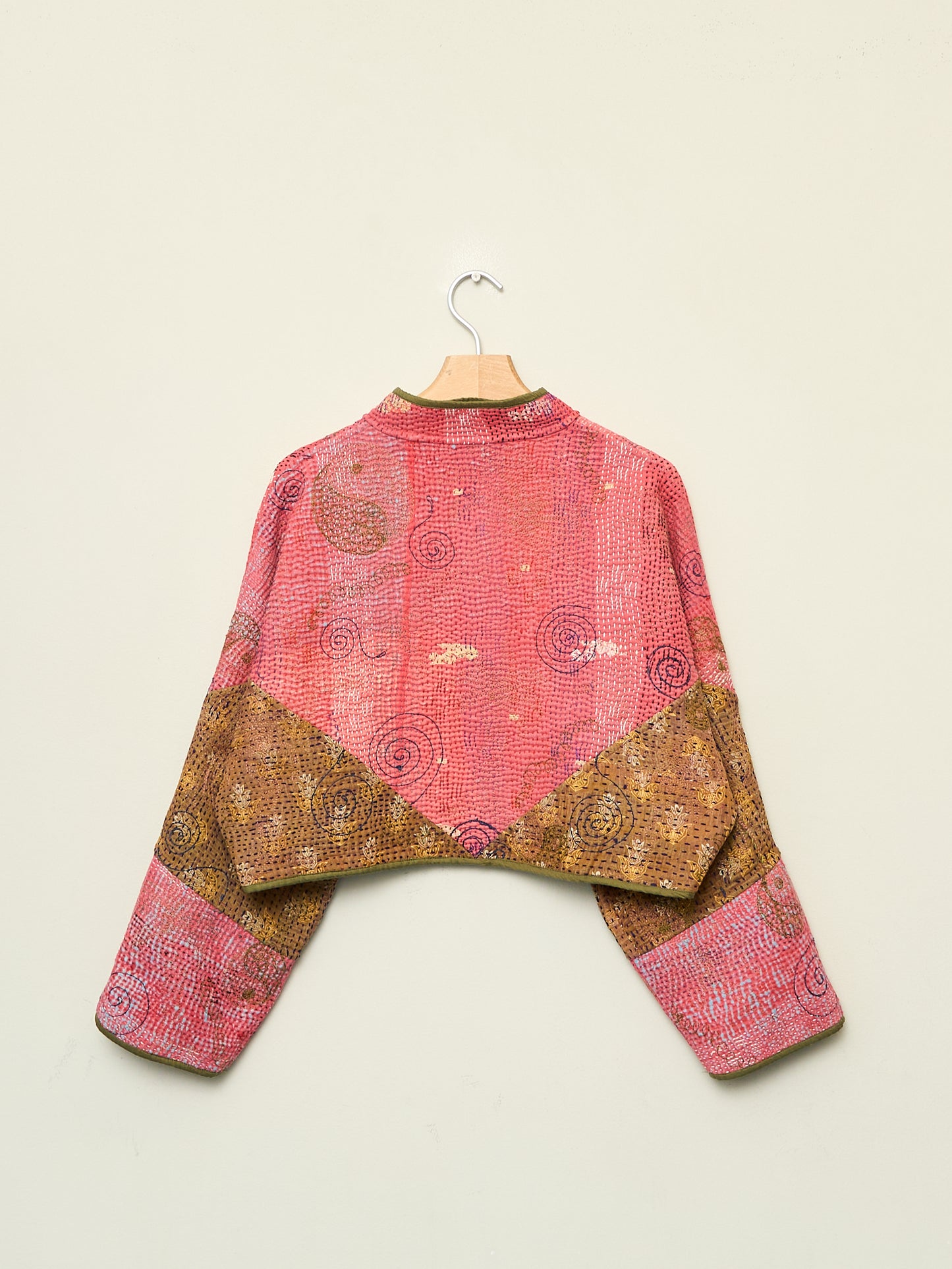 The Kaira Cropped Suzani Quilted Kantha Jacket