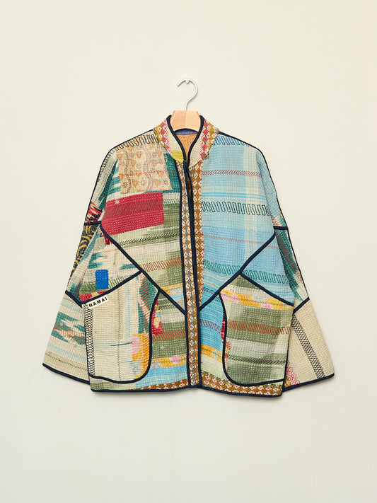 The Ladhiya Quilted Patchwork Kantha Jacket