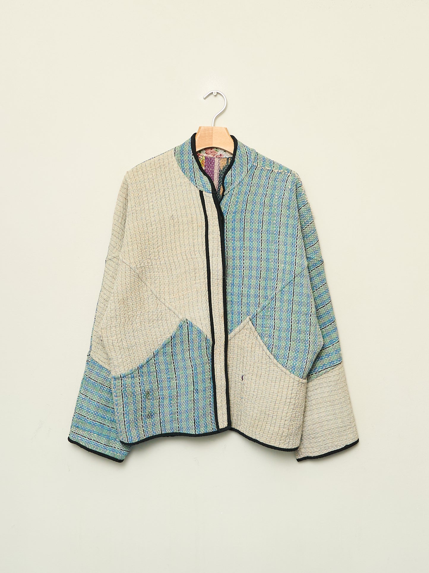 The Ladhiya Quilted Patchwork Kantha Jacket