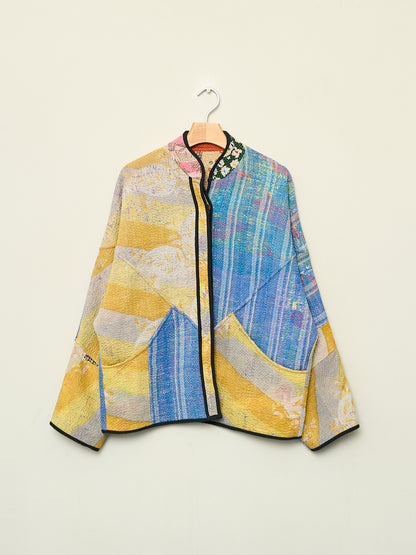 The Ladhiya Quilted Patchwork Kantha Jacket