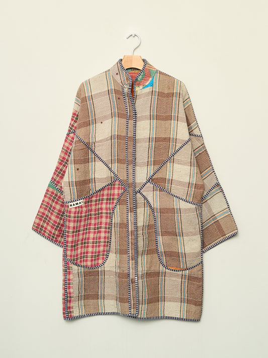 The Sai Quilted Patchwork Kantha Coat