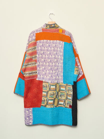 The Sai Quilted Patchwork Kantha Coat