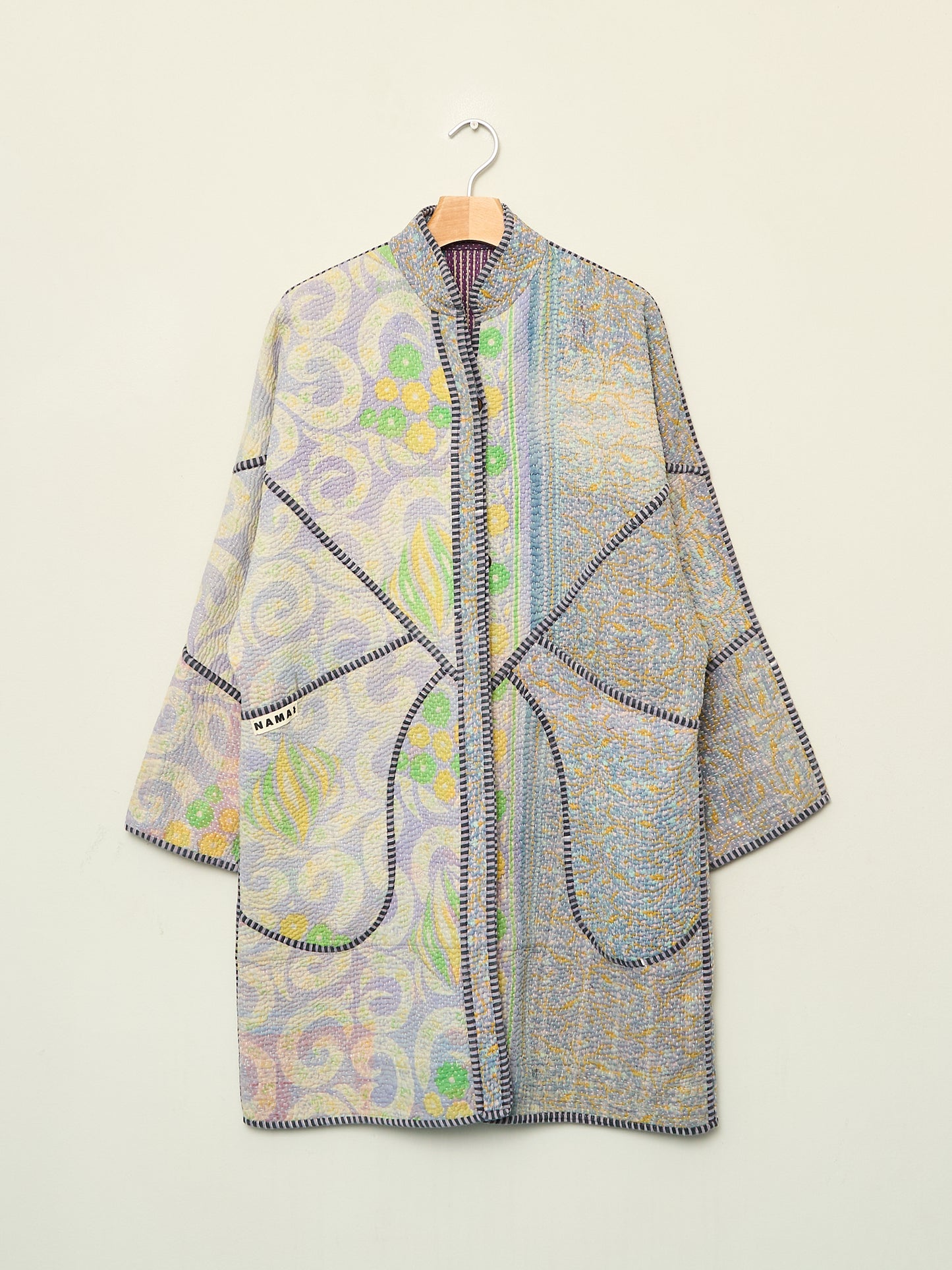 The Sai Quilted Patchwork Kantha Coat