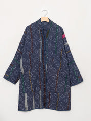 The Sai Quilted Indigo Kantha Coat