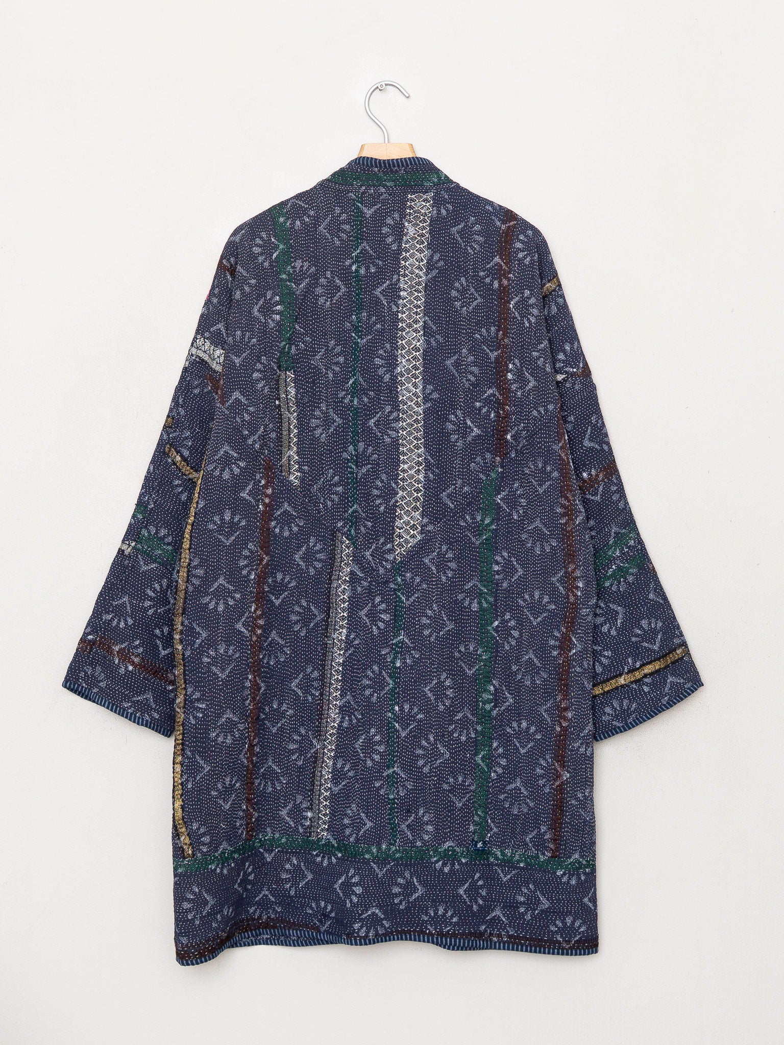 The Sai Quilted Indigo Kantha Coat