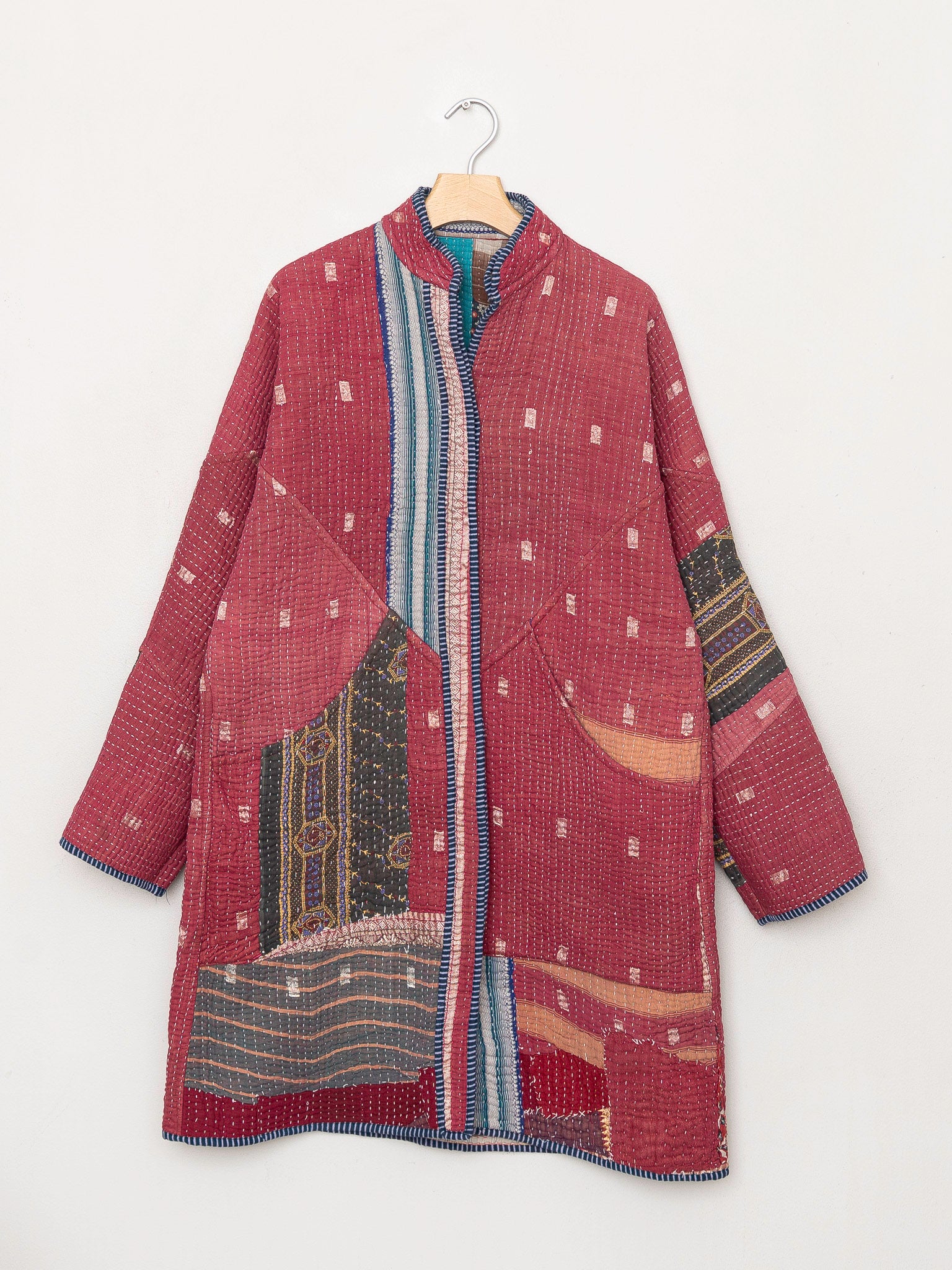 The Sai Quilted Patchwork Kantha Coat