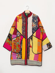The Sai Quilted Patchwork Kantha Coat