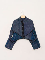 The Kaira Cropped Quilted Indigo Kantha Jacket