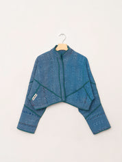 The Kaira Cropped Quilted Indigo Kantha Jacket