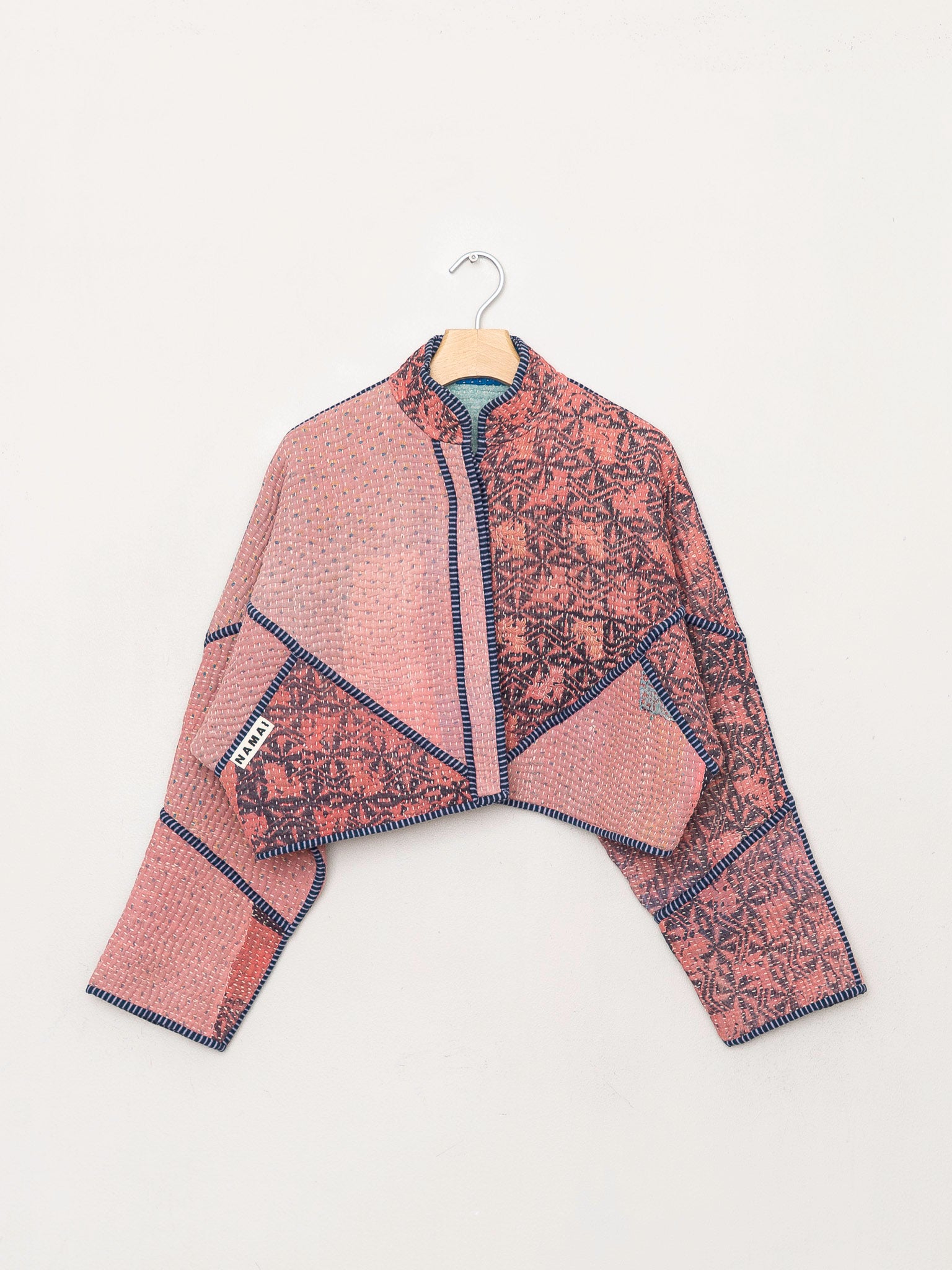The Kaira Cropped Quilted Patchwork Kantha Jacket