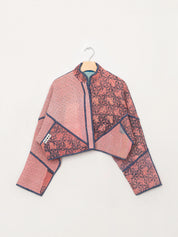The Kaira Cropped Quilted Patchwork Kantha Jacket