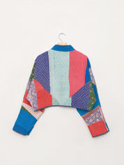 The Kaira Cropped Quilted Patchwork Kantha Jacket