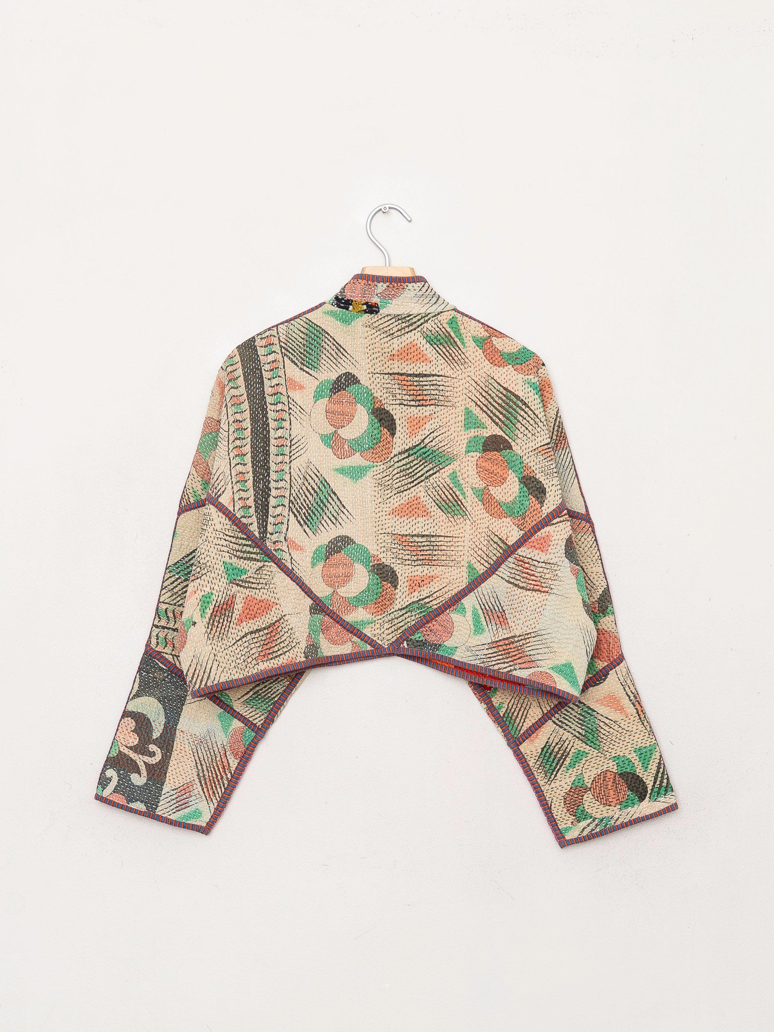 The Kaira Cropped Quilted Patchwork Kantha Jacket