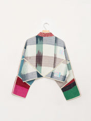 The Kaira Cropped Quilted Patchwork Kantha Jacket