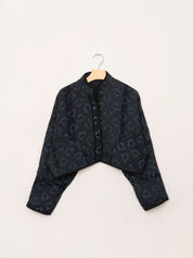 The Kaira Cropped Quilted Indigo Kantha Jacket