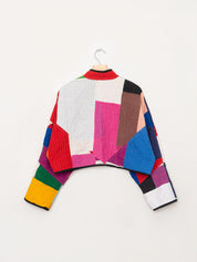 The Kaira Cropped Quilted Patchwork Kantha Jacket