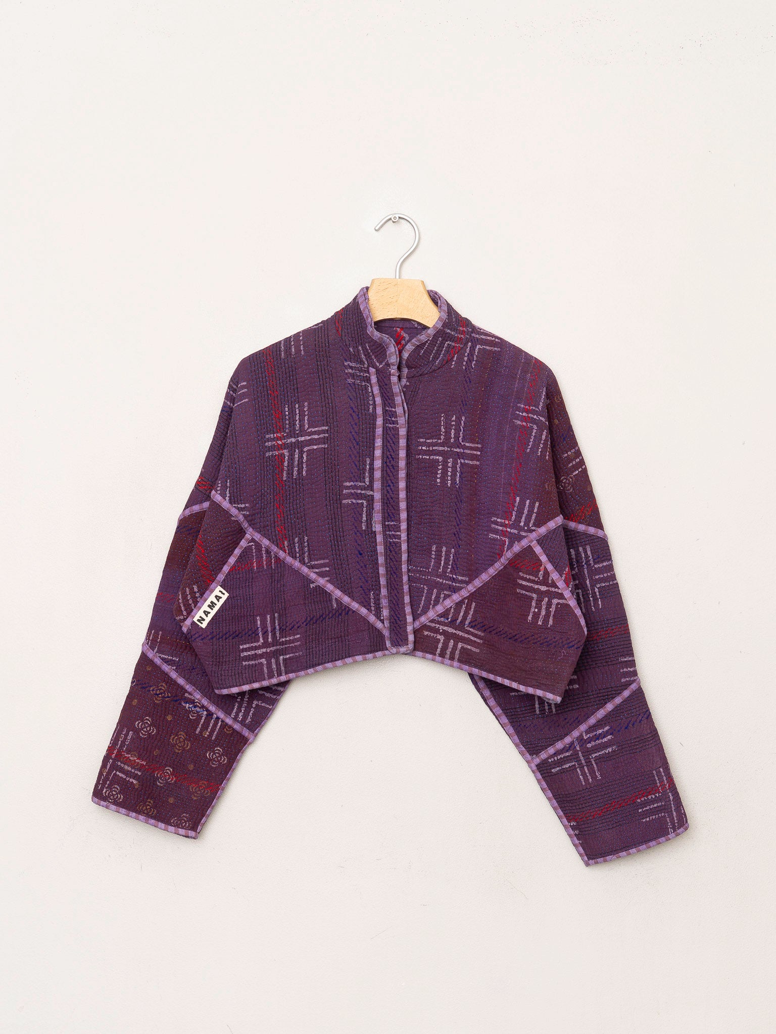 The Kaira Cropped Quilted Indigo Kantha Jacket