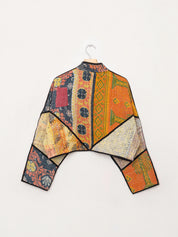 The Kaira Cropped Quilted Patchwork Kantha Jacket