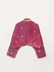 The Kaira Cropped Quilted Patchwork Kantha Jacket