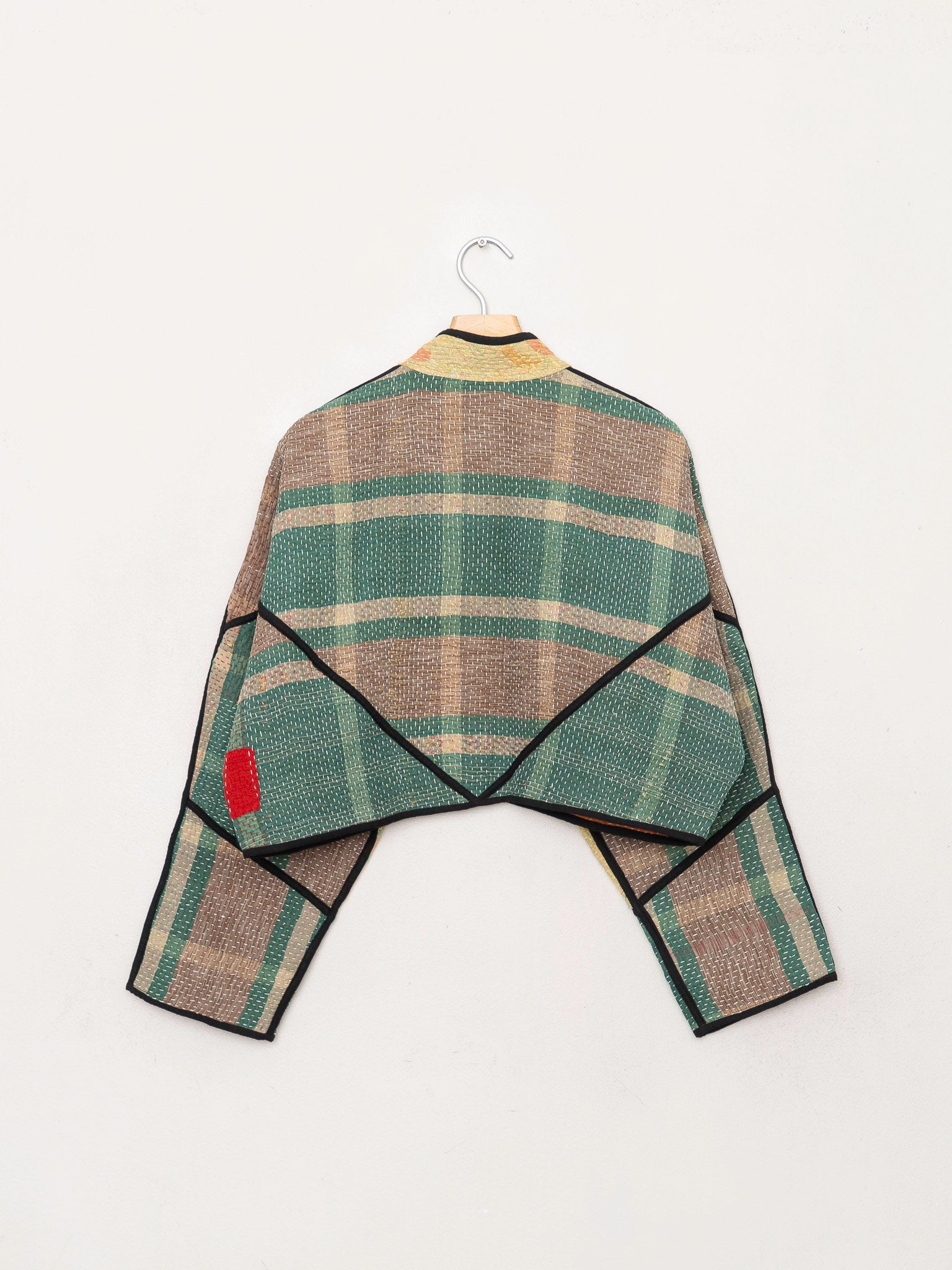 The Kaira Cropped Quilted Patchwork Kantha Jacket
