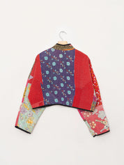 The Kaira Cropped Quilted Patchwork Kantha Jacket