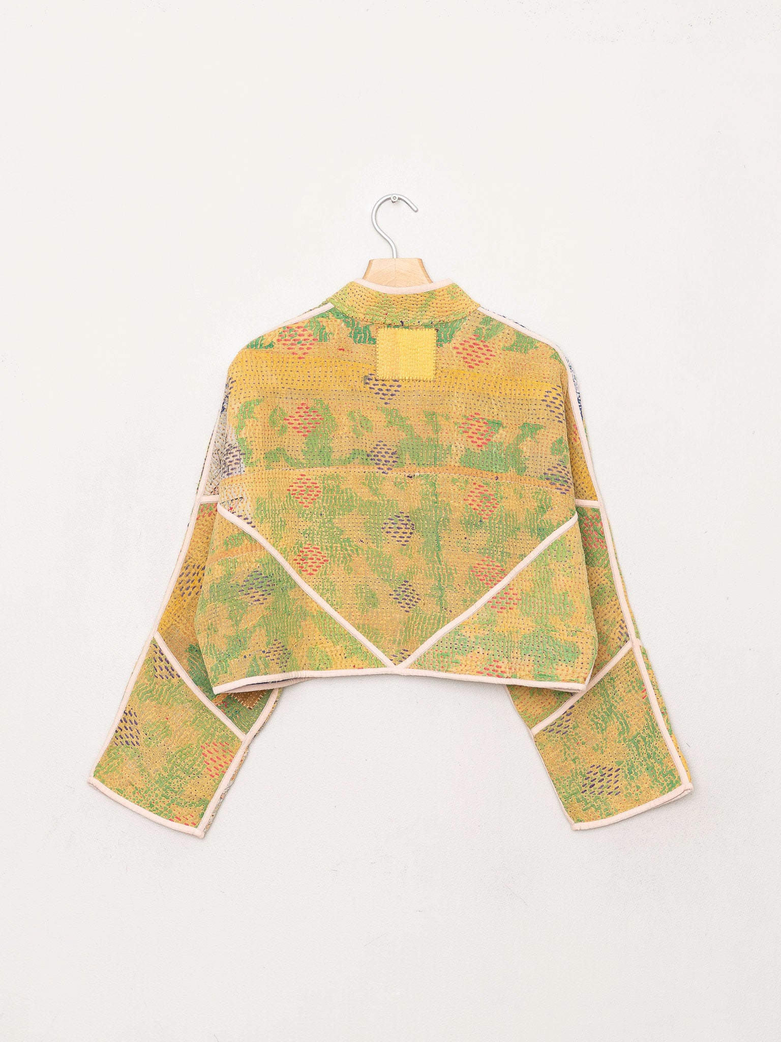 The Kaira Cropped Quilted Patchwork Kantha Jacket