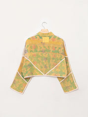 The Kaira Cropped Quilted Patchwork Kantha Jacket