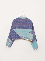 The Kaira Cropped Quilted Patchwork Kantha Jacket