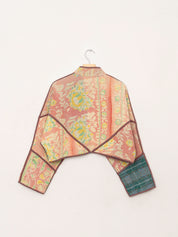 The Kaira Cropped Quilted Patchwork Kantha Jacket