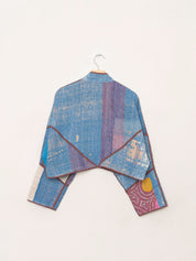 The Kaira Cropped Quilted Patchwork Kantha Jacket
