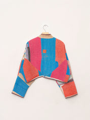 The Kaira Cropped Quilted Patchwork Kantha Jacket