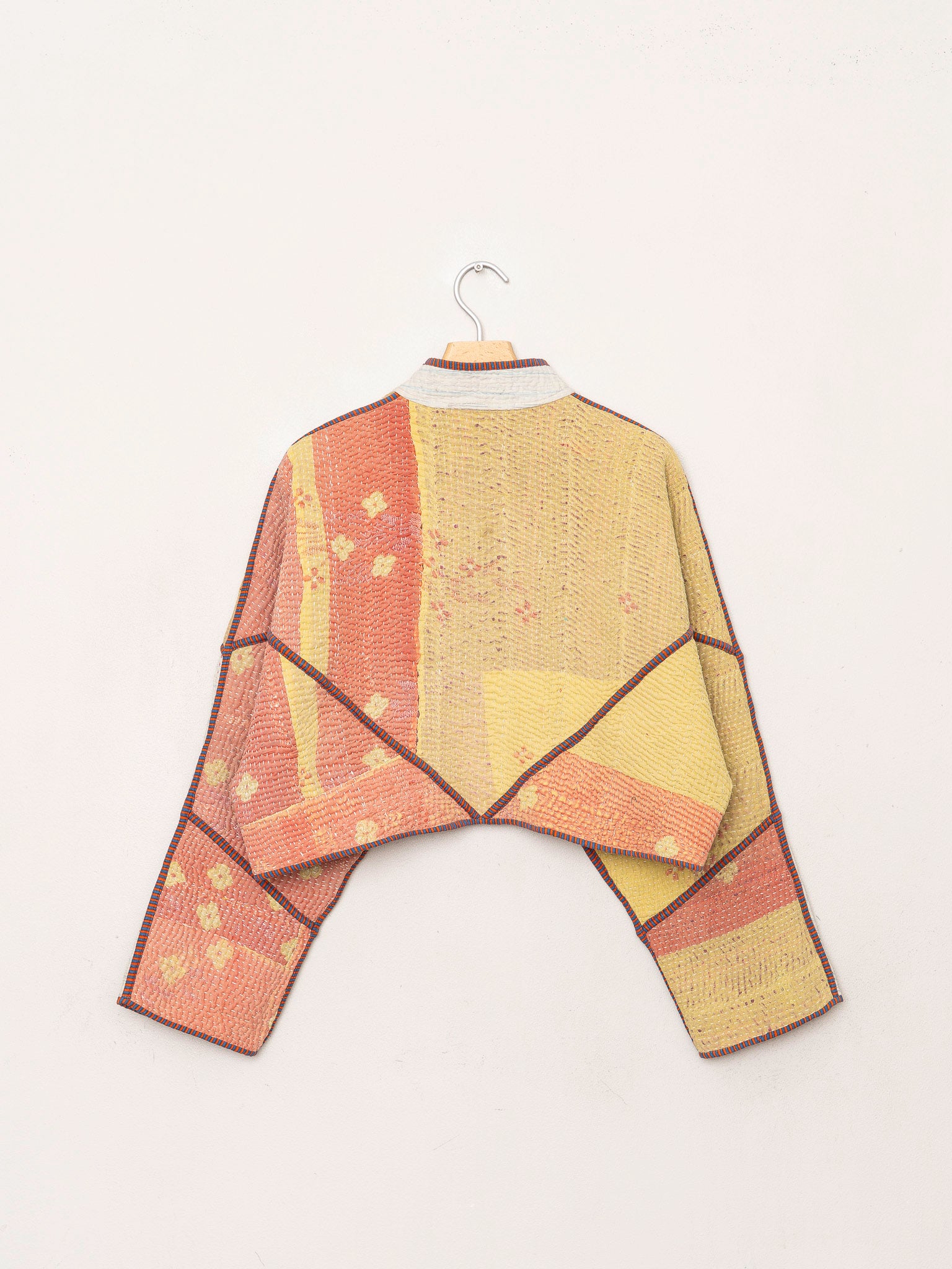 The Kaira Cropped Quilted Patchwork Kantha Jacket