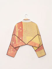 The Kaira Cropped Quilted Patchwork Kantha Jacket