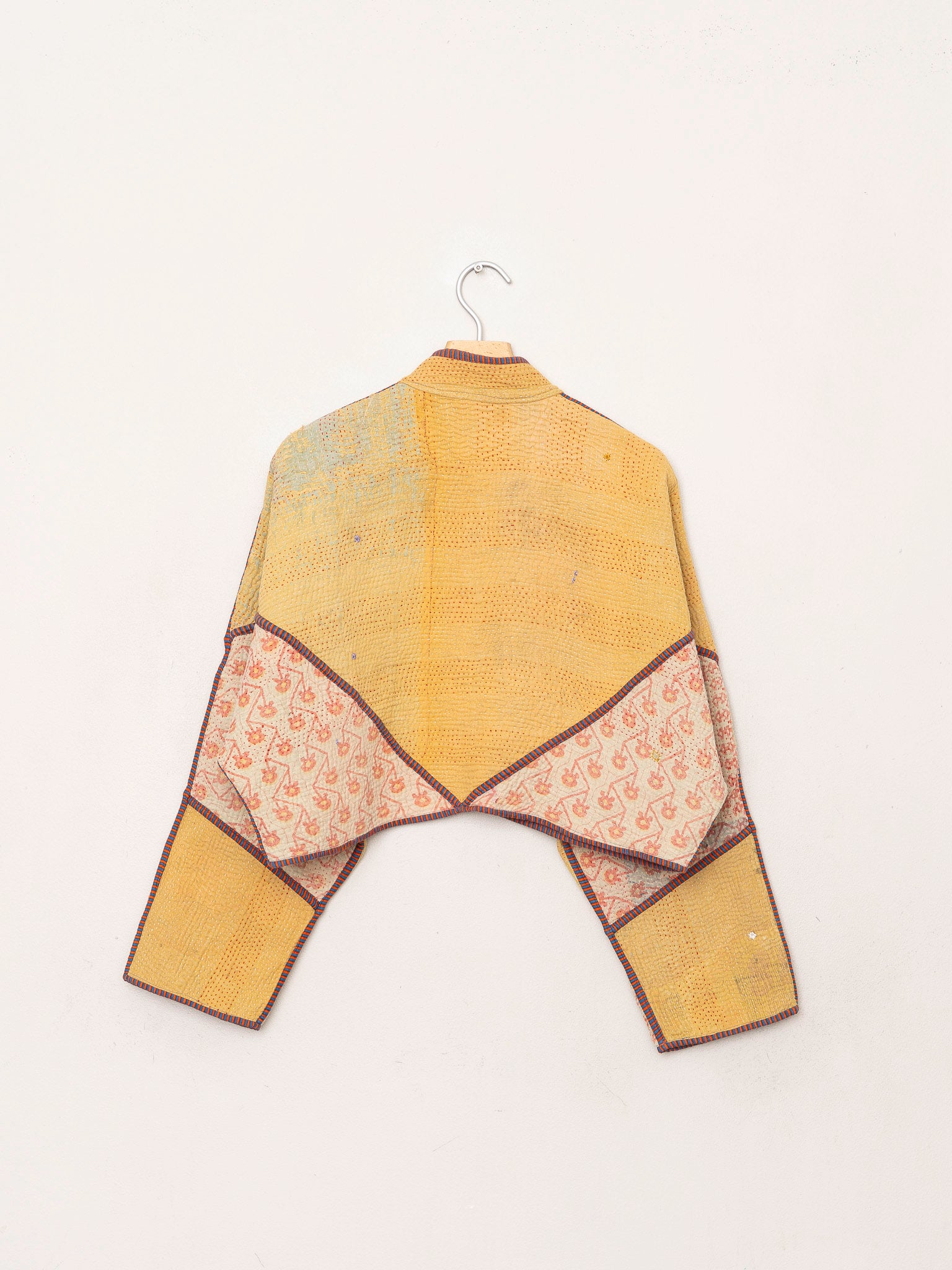 The Kaira Cropped Quilted Patchwork Kantha Jacket