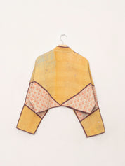 The Kaira Cropped Quilted Patchwork Kantha Jacket