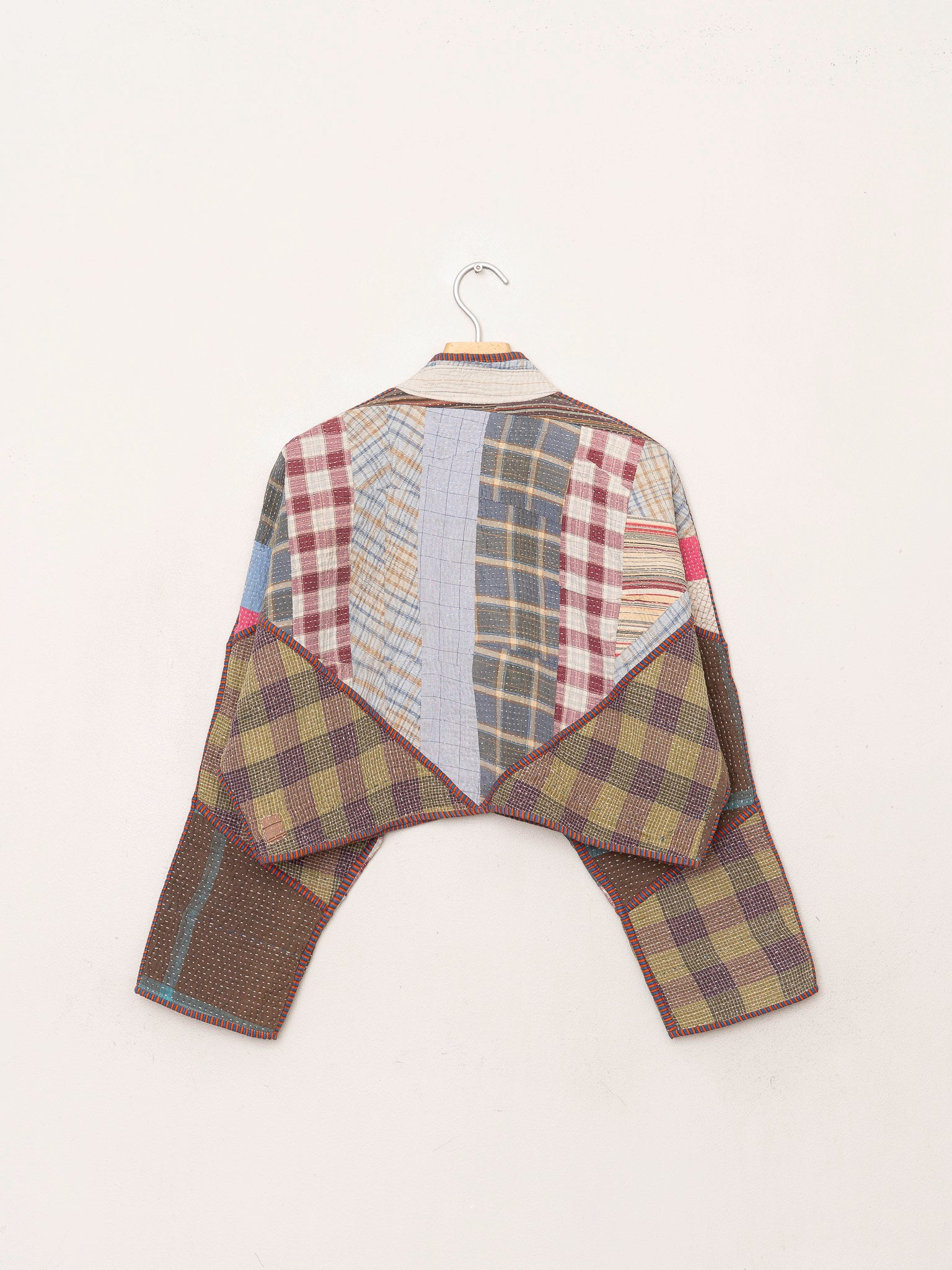 The Kaira Cropped Quilted Patchwork Kantha Jacket