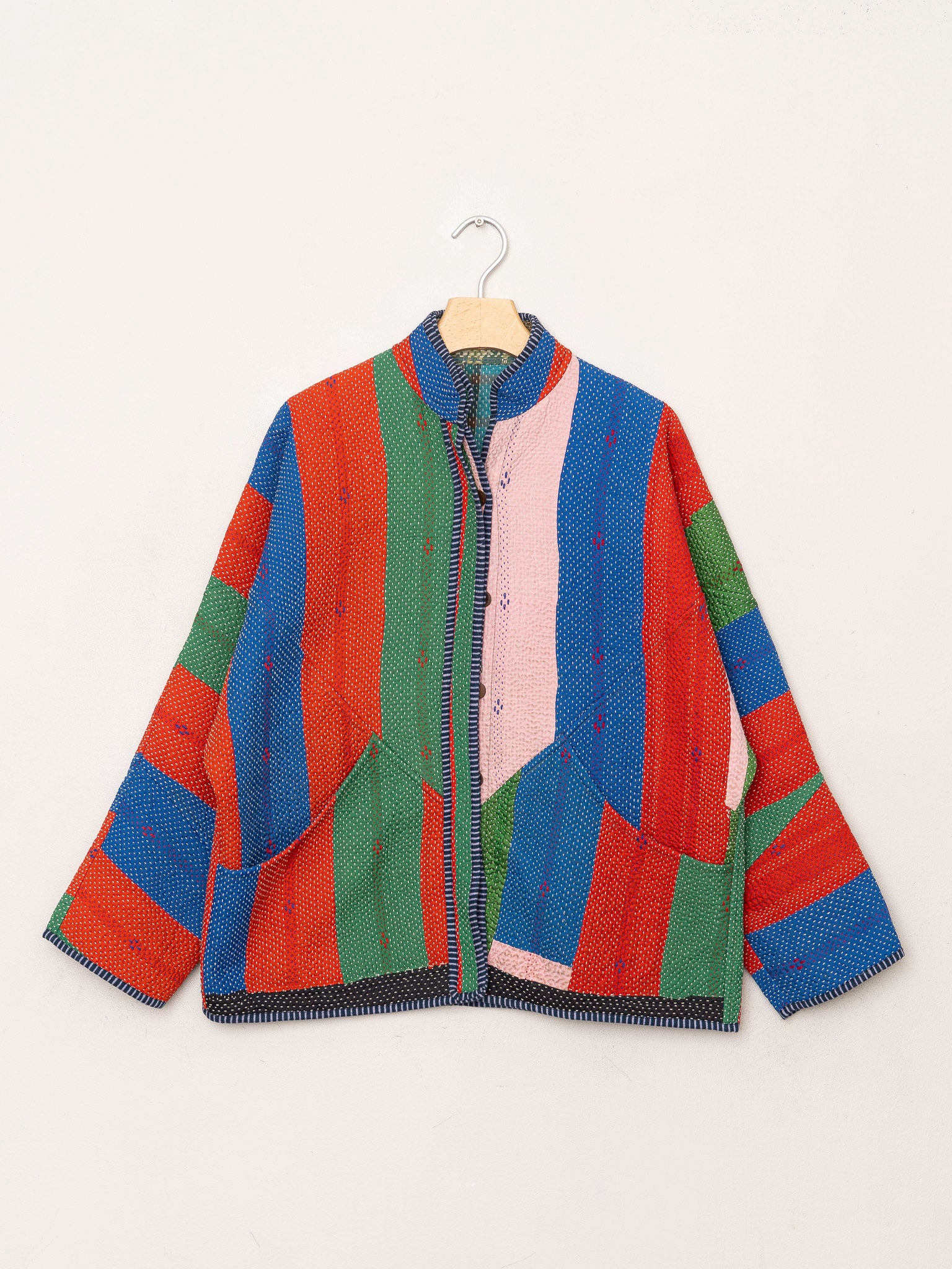 The Ladhiya Quilted Patchwork Kantha Jacket