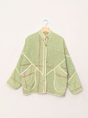 The Ladhiya Quilted Indigo Kantha Jacket