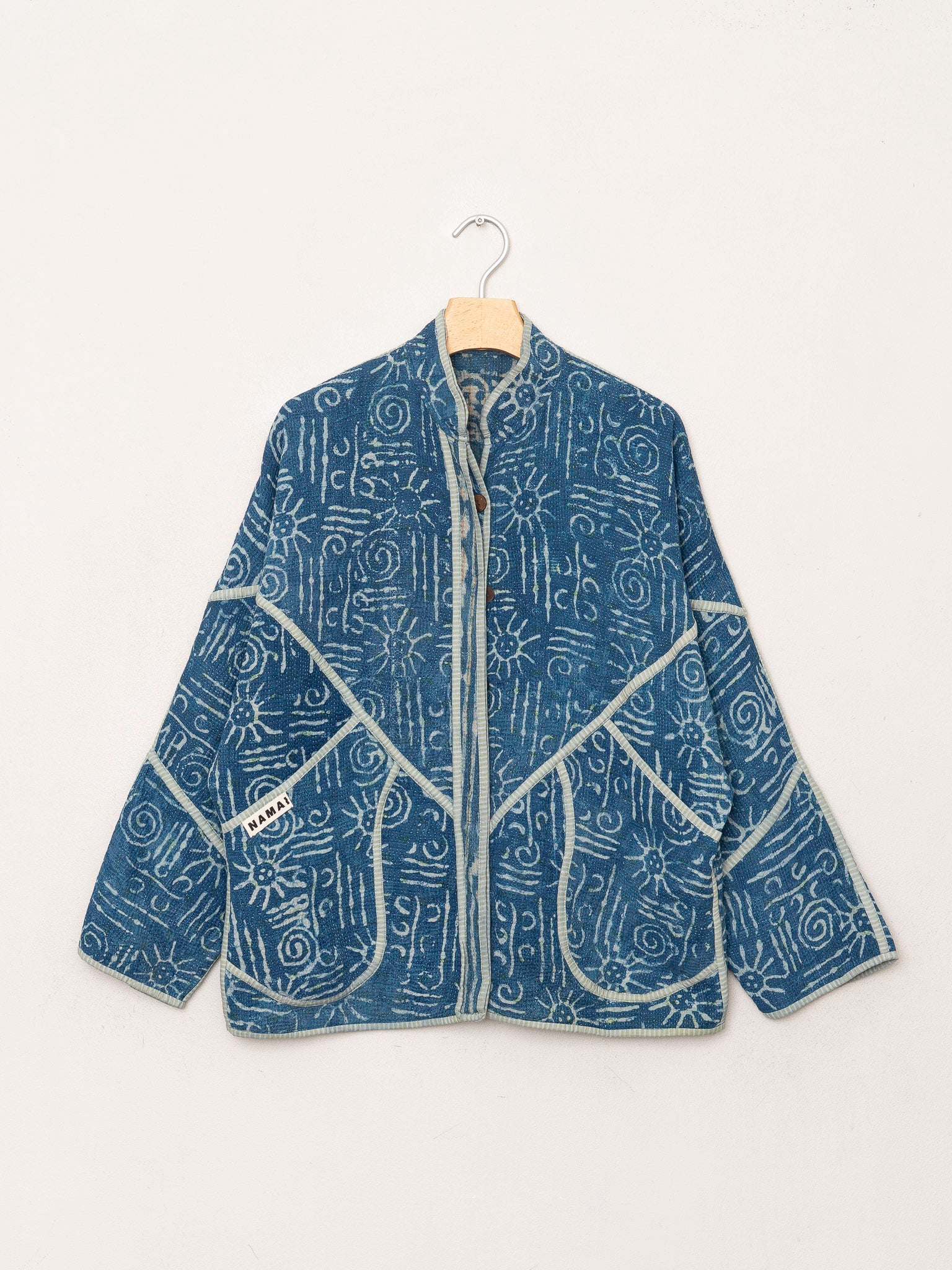 The Ladhiya Quilted Indigo Kantha Jacket