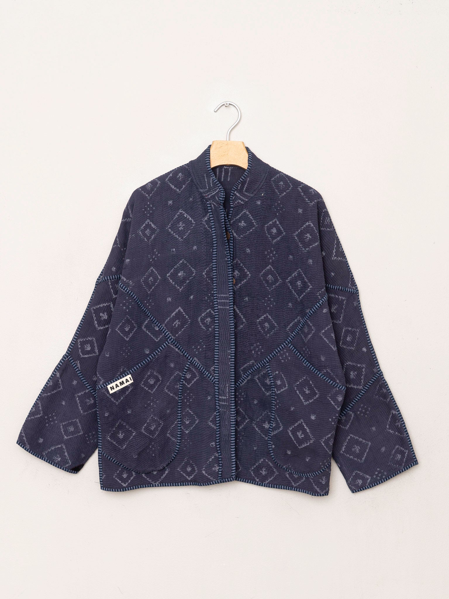 The Ladhiya Quilted Indigo Kantha Jacket