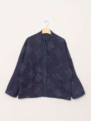 The Ladhiya Quilted Indigo Kantha Jacket