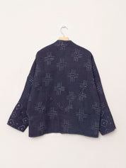 The Ladhiya Quilted Indigo Kantha Jacket