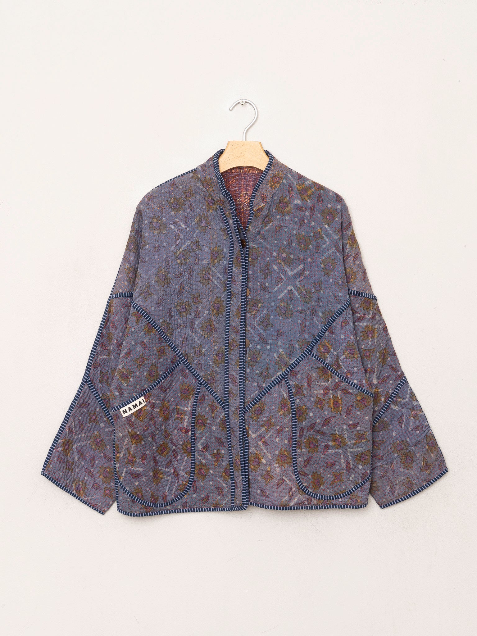 The Ladhiya Quilted Indigo Kantha Jacket