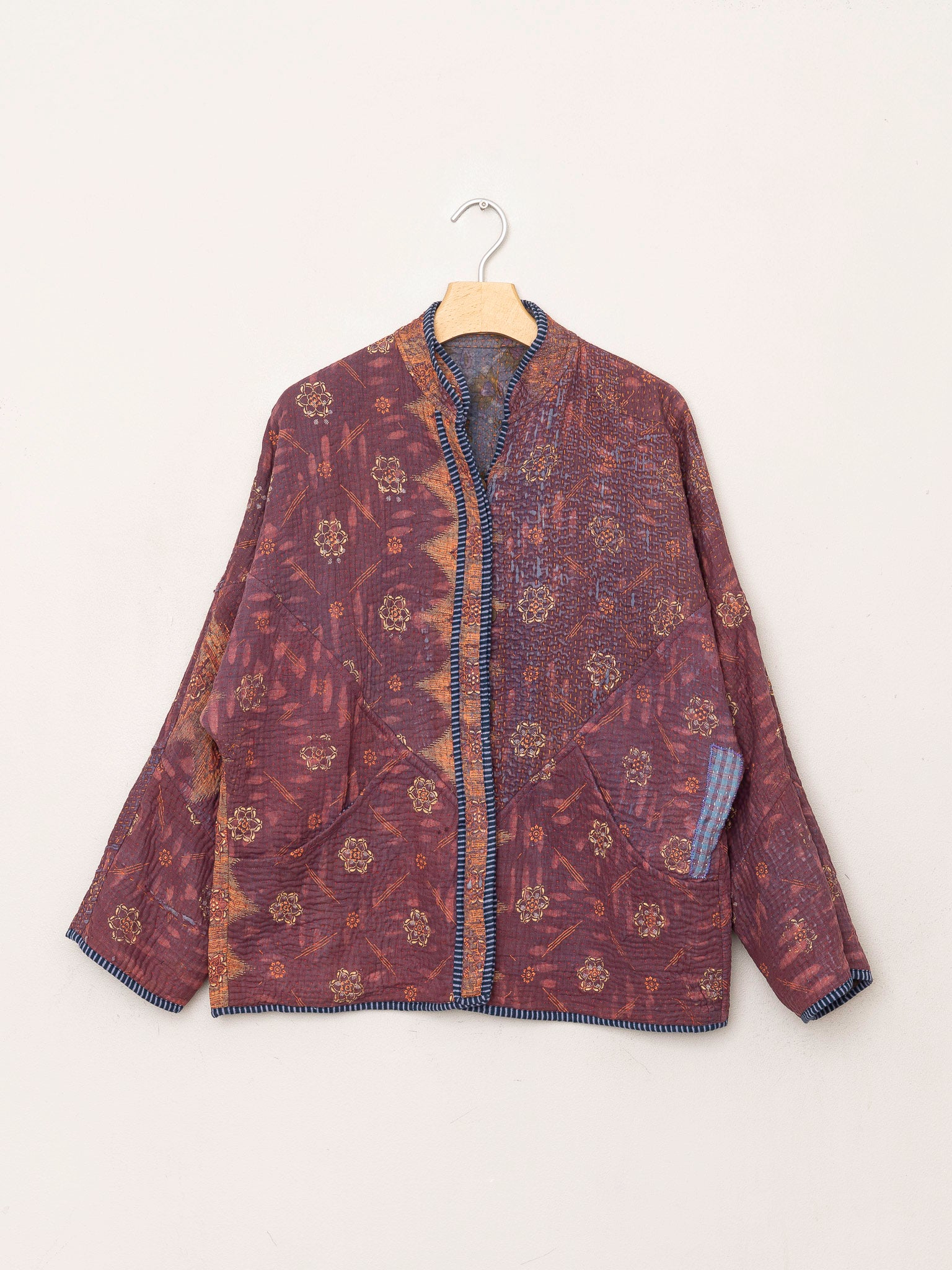 The Ladhiya Quilted Indigo Kantha Jacket
