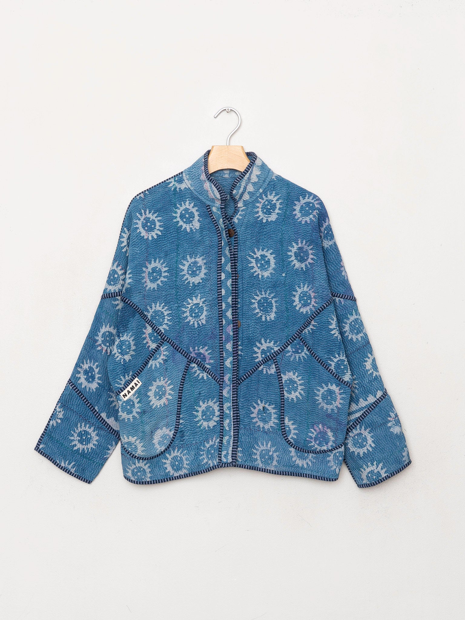 The Ladhiya Petite Quilted Indigo Kantha Jacket