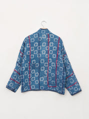 The Ladhiya Petite Quilted Indigo Kantha Jacket