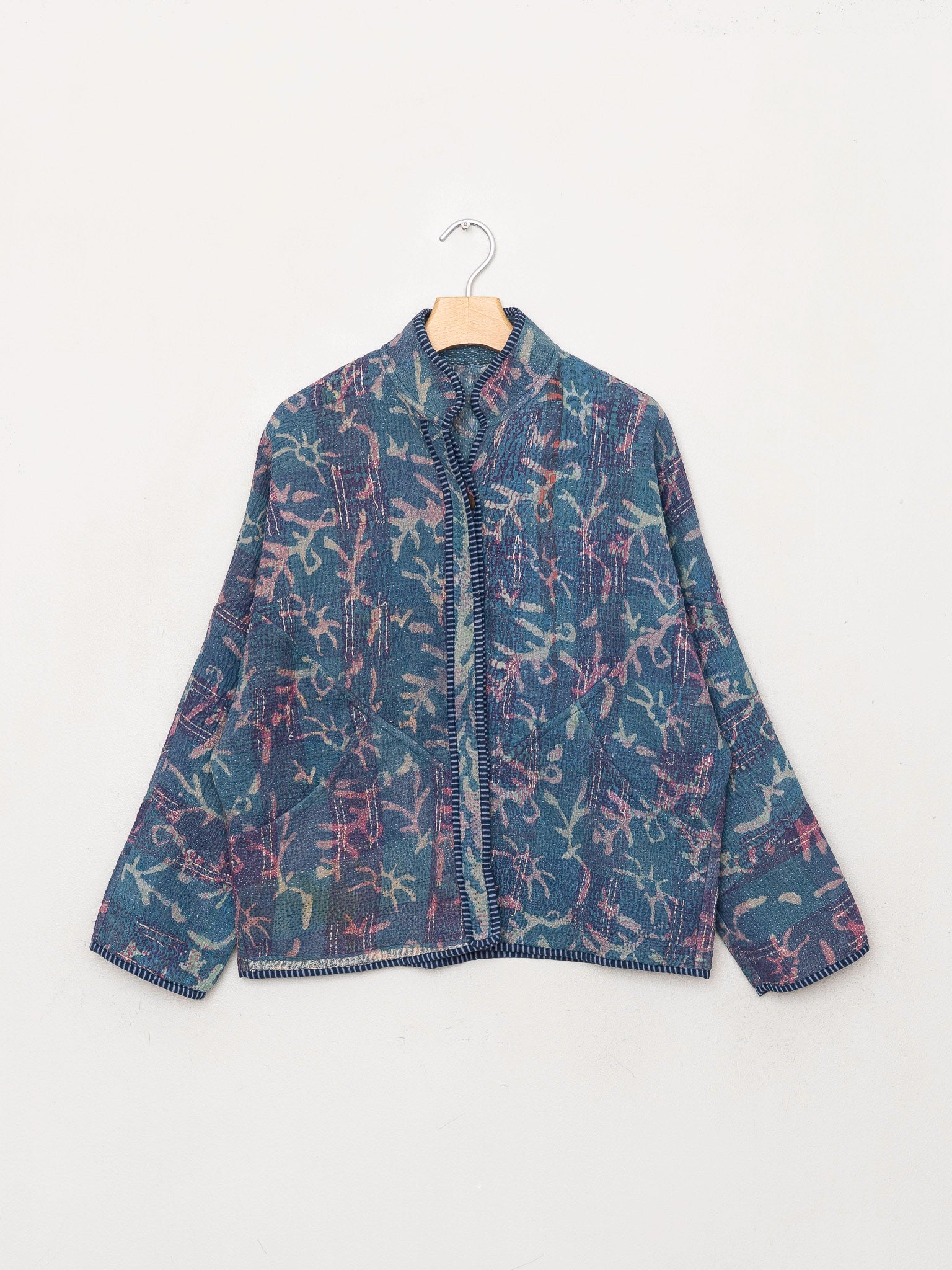 The Ladhiya Petite Quilted Indigo Kantha Jacket