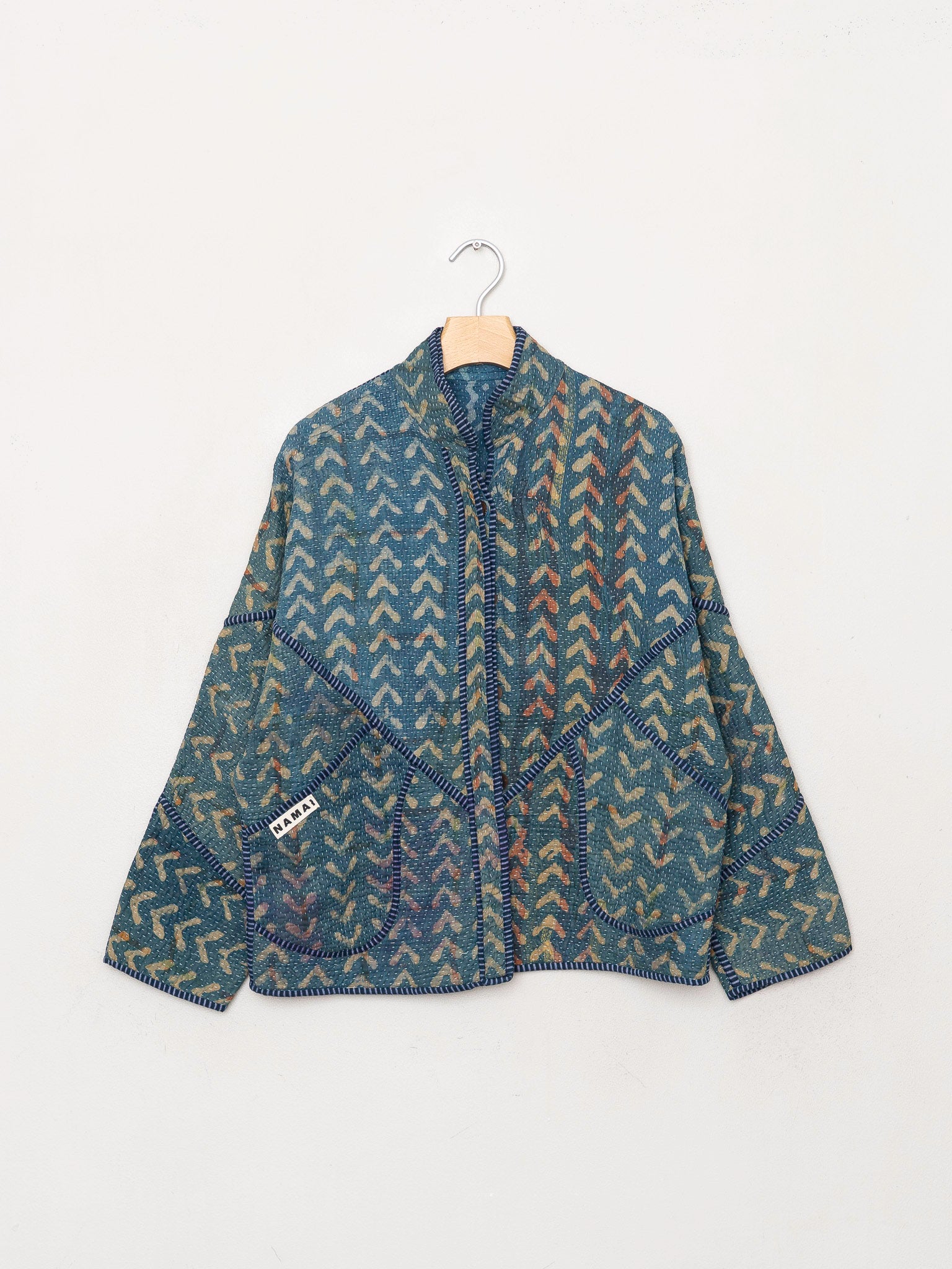 The Ladhiya Petite Quilted Indigo Kantha Jacket